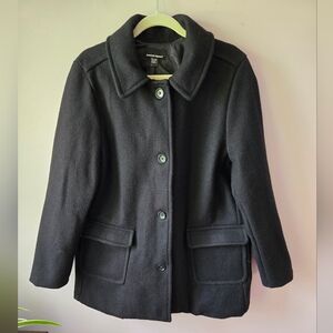 🖤 American Apparel Wool Rich Blend "Audrey" Peacoat – Structured Minimalist – L